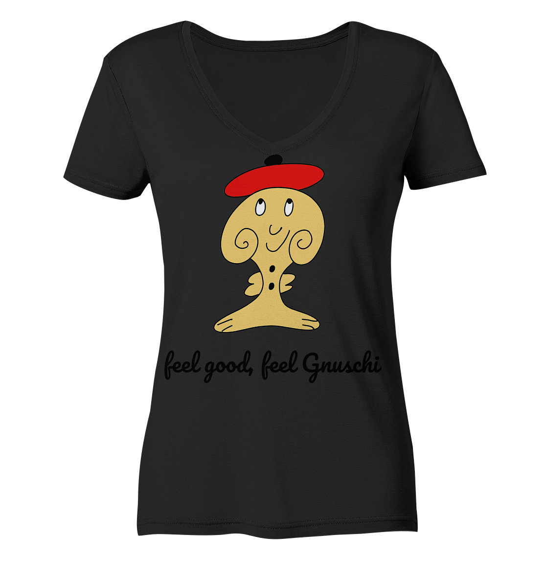 Feel good Feel gnuschi rot adult - Ladies Organic V-Neck Shirt