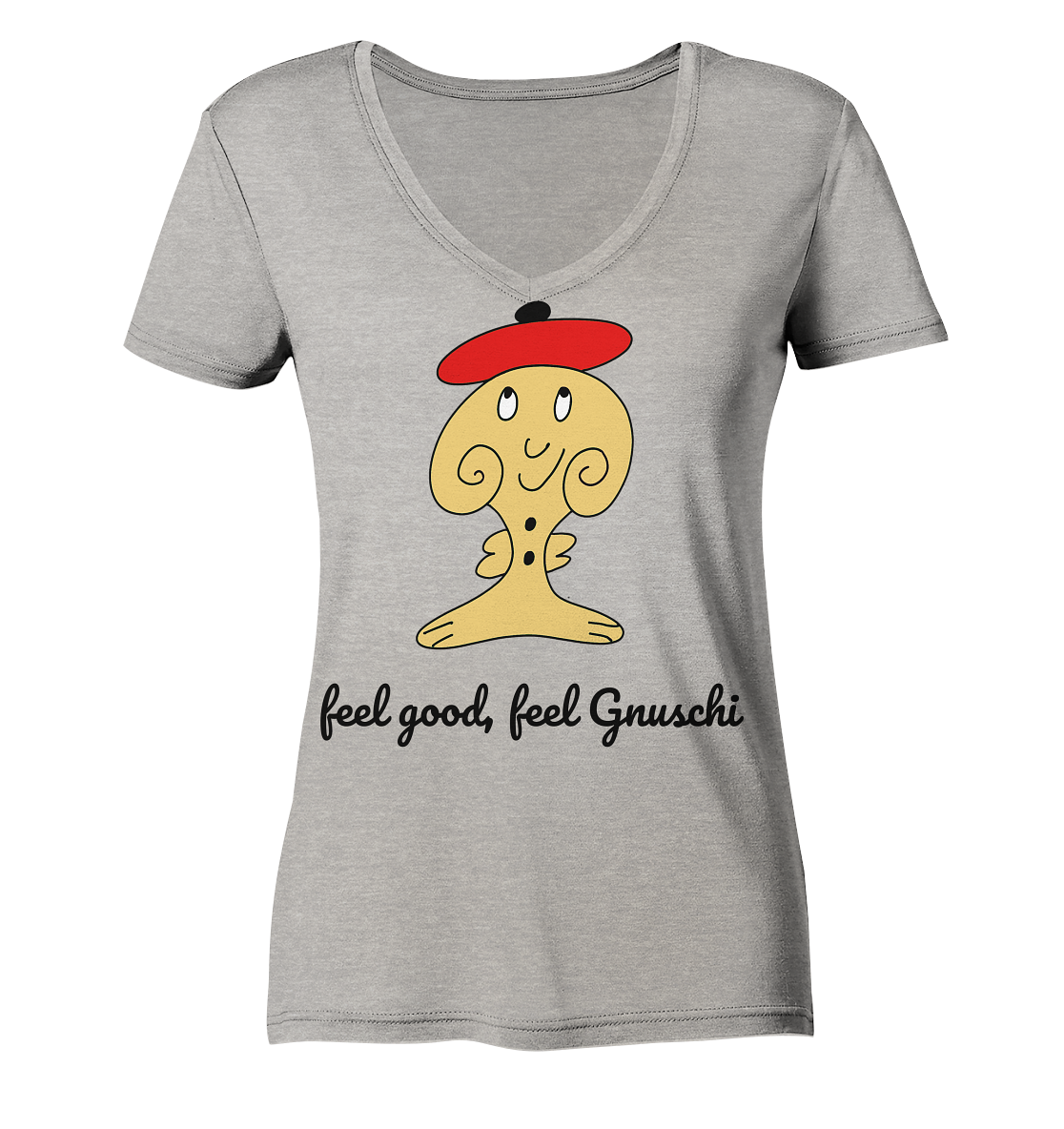 Feel good Feel gnuschi rot adult - Ladies Organic V-Neck Shirt