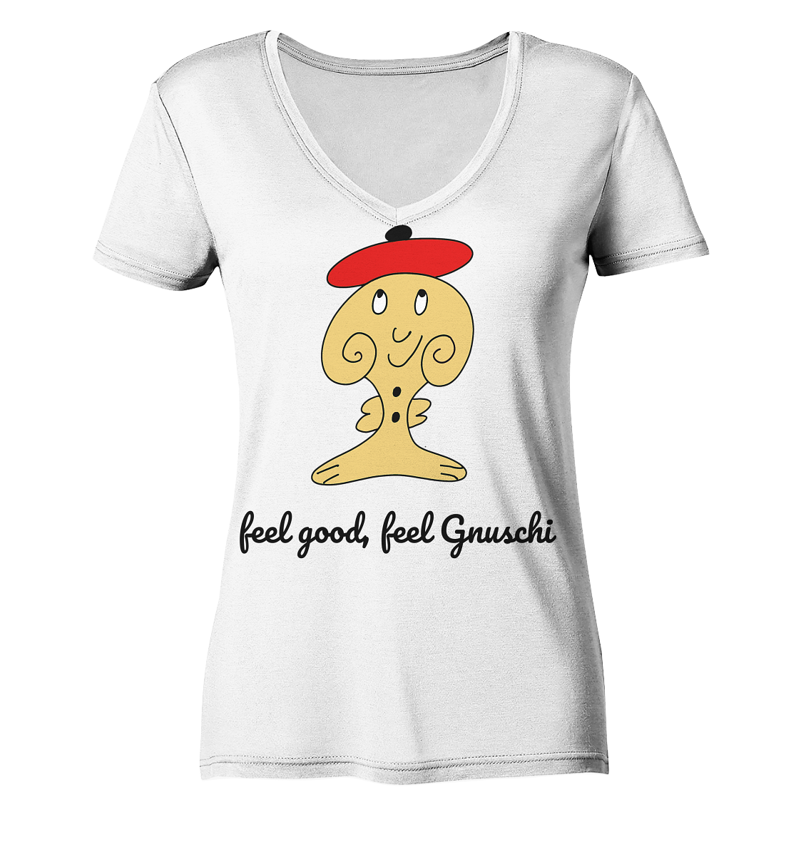 Feel good Feel gnuschi rot adult - Ladies Organic V-Neck Shirt