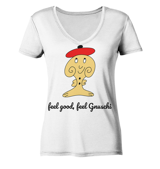 Feel good Feel gnuschi rot adult - Ladies Organic V-Neck Shirt